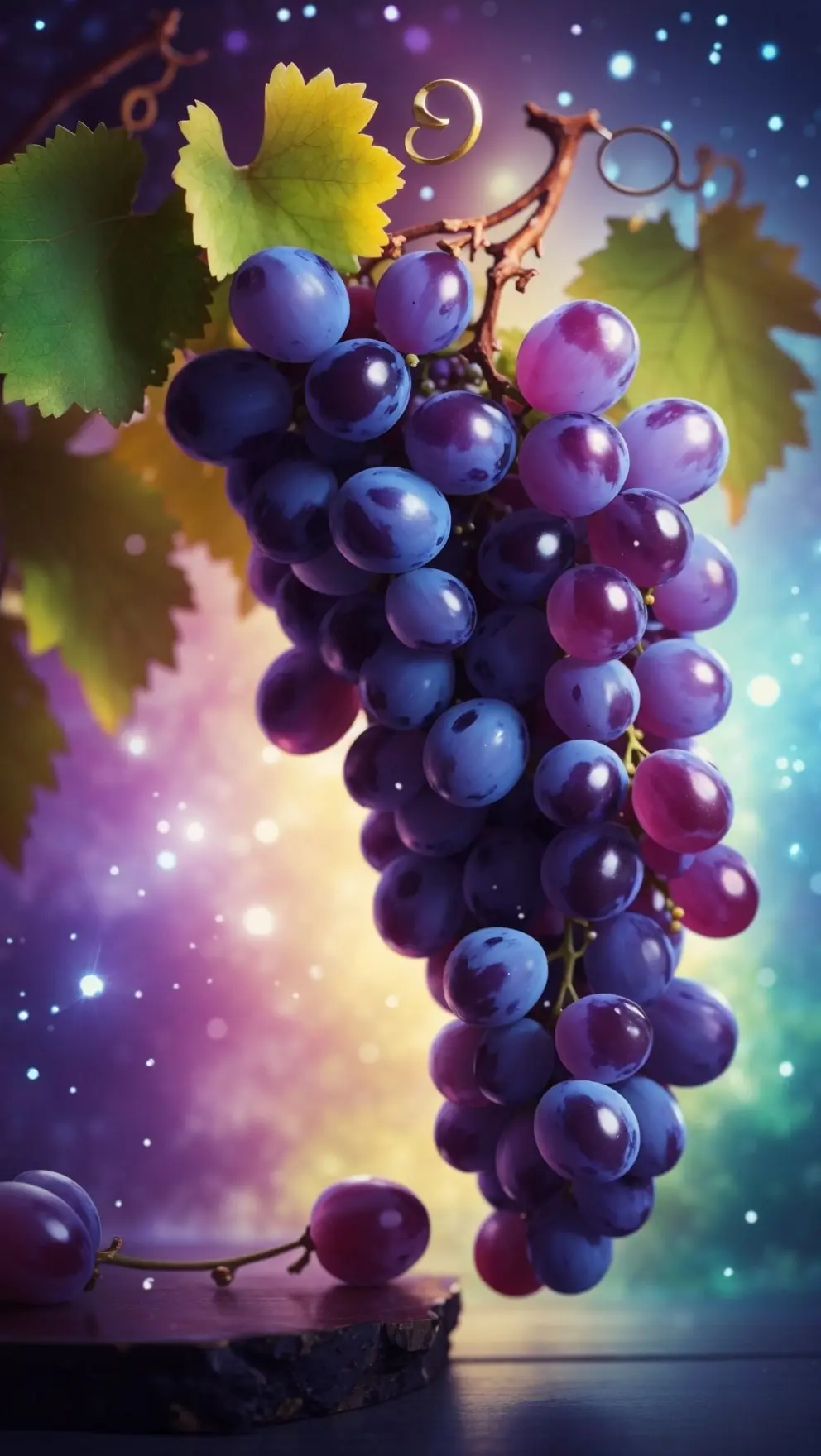Grapes Wallpaper On Magical Background
